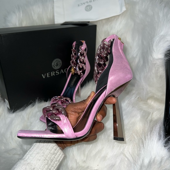 VERSACE MEDUSA SUEDE SANDALS - Picture 14 of 16